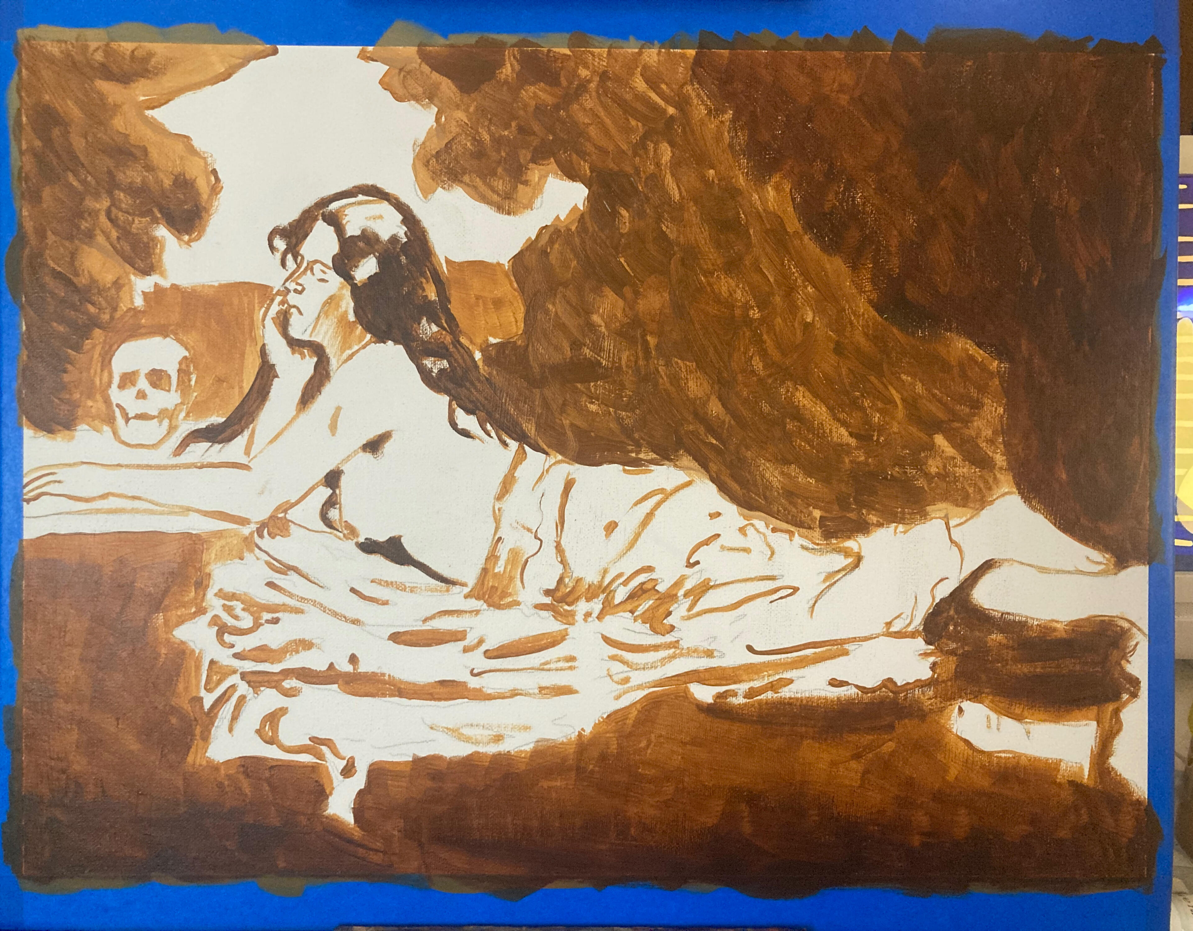 Woman with Skull Process